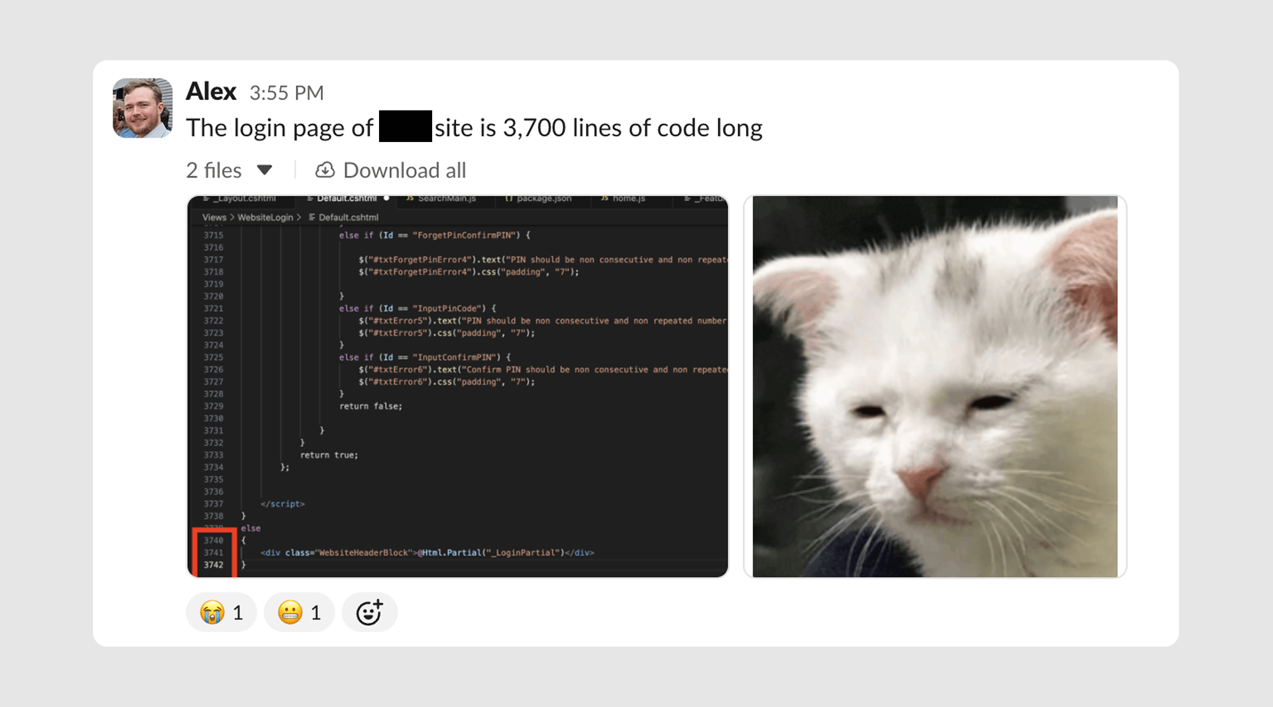 A moment of genuine exasperation