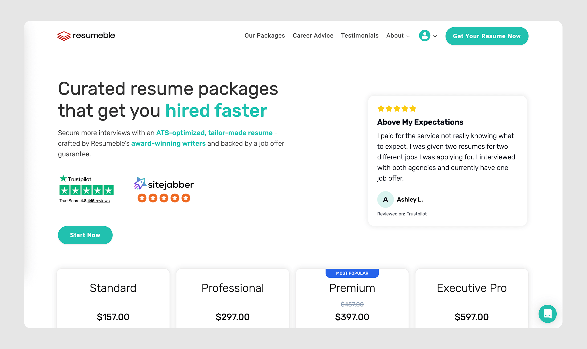 The new pricing page puts social proof right at the top