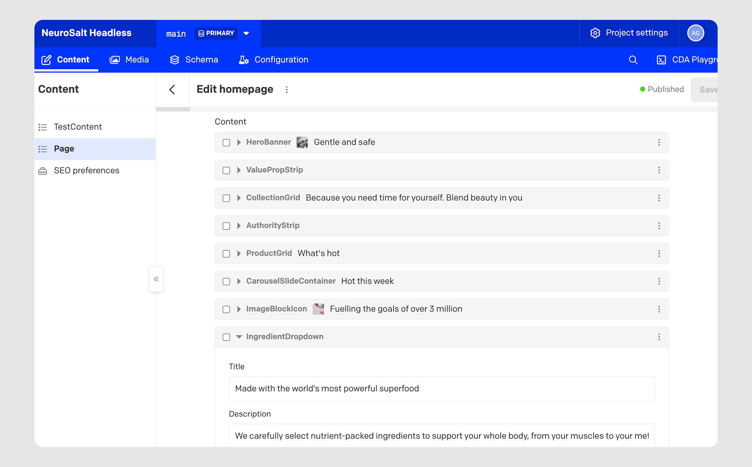 Block controls in DatoCMS, fully editable