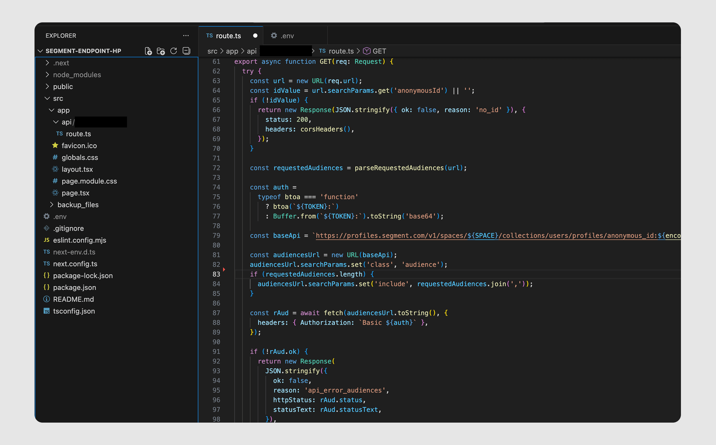 A snapshot of the endpoint I built